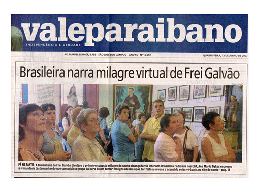 Frei Galvão no Jornal Vale Paraibano